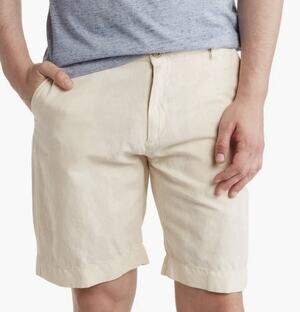 Faherty Cotton/Linen 9” Malibu Chino Shorts Summer Stone Cream- Size 38 $128